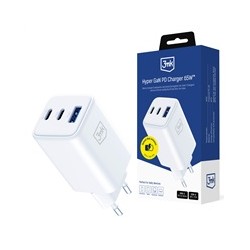 3mk síťová nabíječka Hyper GaN Charger 65W, bílá