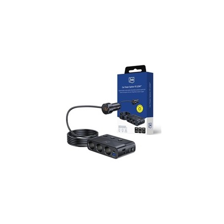 3mk Car Power Splitter 120W PD QC PPS USB 3A1C3 Socket Black