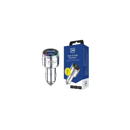 3mk Hyper Car Power Transmitter 48W QC PD PPS USB 1C1A Silver