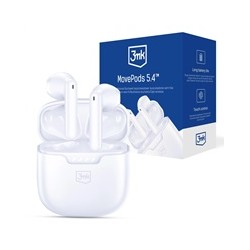 3mk bezdrátová stereo sluchátka MovePods 5.4, bílá
