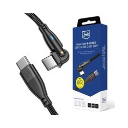 3mk kabel Hyper Cable N-SERIES C to C 2m 20V/3A 60W Black - Swivel