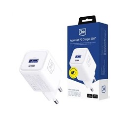 3mk napájecí adaptér Hyper Charger PD 33W GaN QC4+ PPS AFC FCP SCP 1A1C White