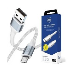 3mk kabel Hyper Cable N-SERIES A to Micro 1m 5V/2.4A 12W White / Black