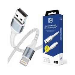 3mk kabel Hyper Cable N-SERIES A to Lightning 2m 5V/2.4A 12W White