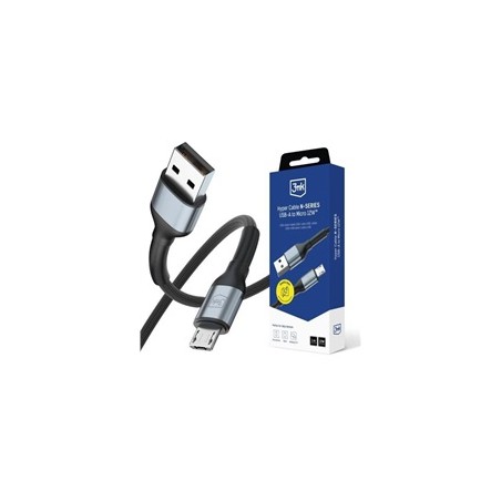 3mk kabel Hyper Cable N-SERIES A to Micro 1m 5V/2.4A 12W White / Black
