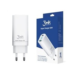 3mk síťová nabíječka - Hyper Charger 65W, bílá