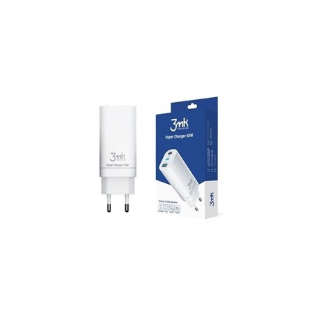 3mk síťová nabíječka - Hyper Charger 65W, bílá