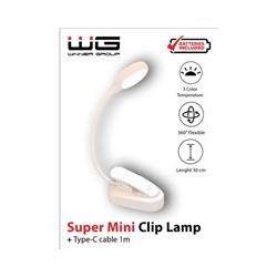 WG - Led lampička WG Noční čtenář, s klipem, bílá