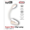 WG - Led lampička WG Noční čtenář, s klipem, bílá