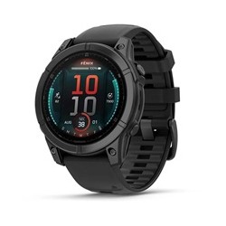Garmin fenix® E – 47 mm, AMOLED, Slate grey steel / Černý silikonový řemínek, EU