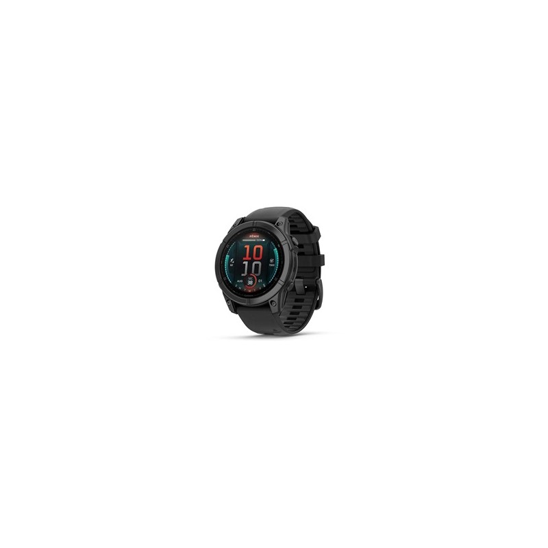 Garmin fenix® E – 47 mm, AMOLED, Slate grey steel / Černý silikonový řemínek, EU