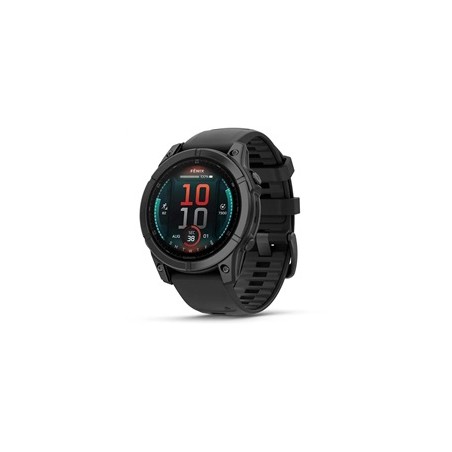 Garmin fenix® E – 47 mm, AMOLED, Slate grey steel / Černý silikonový řemínek, EU