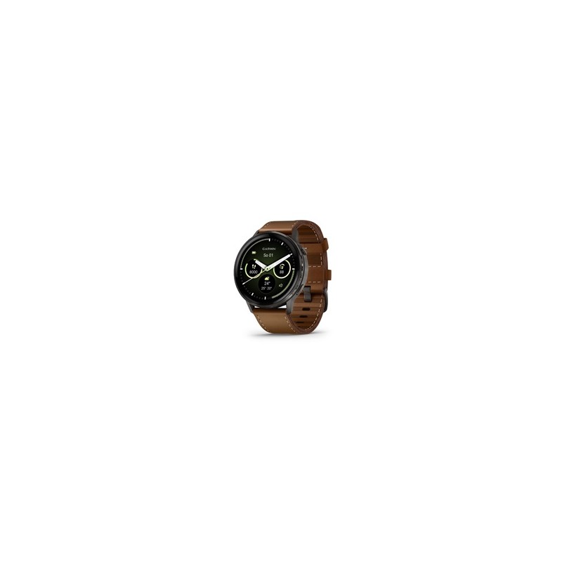 Garmin Venu 4 (45 mm) Slate / Černý silikonový řemínek a Hnědý kožený řemínek, EU (upravit kartu)