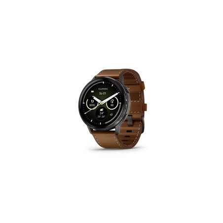Garmin Venu 4 (45 mm) Slate / Černý silikonový řemínek a Hnědý kožený řemínek, EU (upravit kartu)