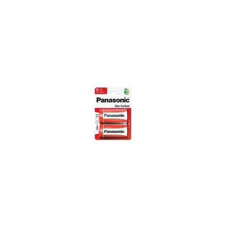 PANASONIC Zinkouhlíkové baterie Red Zinc R20RZ/2BP EU D 1,5V (Blistr 2ks)