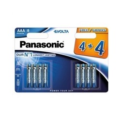 PANASONIC Alkalické baterie Evolta Platinum LR03EGE/8BW 4+4F AAA 1,5V (Blistr 8ks)