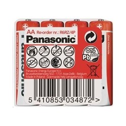 PANASONIC Zinkouhlíkové baterie Red Zinc R6RZ/4P AA 1,5V (shrink 4ks)