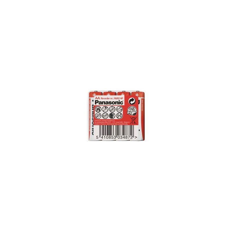 PANASONIC Zinkouhlíkové baterie Red Zinc R6RZ/4P AA 1,5V (shrink 4ks)