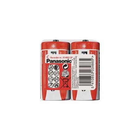 PANASONIC Zinkouhlíkové baterie Red Zinc R14RZ/2P C 1,5V (shrink 2ks)