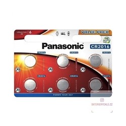 PANASONIC Lithiová baterie (knoflíková) CR-2016EL/6BP 3V (Blistr 6ks)
