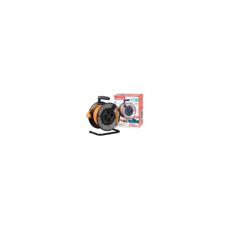 Strend Pro DG-FB04 buben 25m plast 4xzas. 3x1,5mm oranžová (213053)