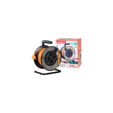 Strend Pro DG-FB04 buben 25m plast 4xzas. 3x1,5mm oranžová (213053)