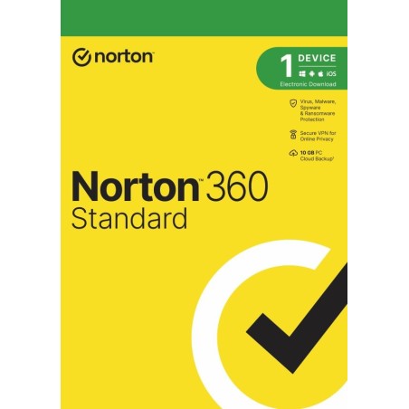 NORTON 360 STANDARD 10GB + VPN 1 uživatel pro 1 zařízení na 3 roky ESD