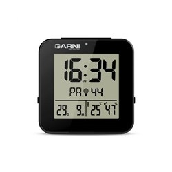 GARNI 138B - digitální budík s teploměrem a vlhkoměrem, černá