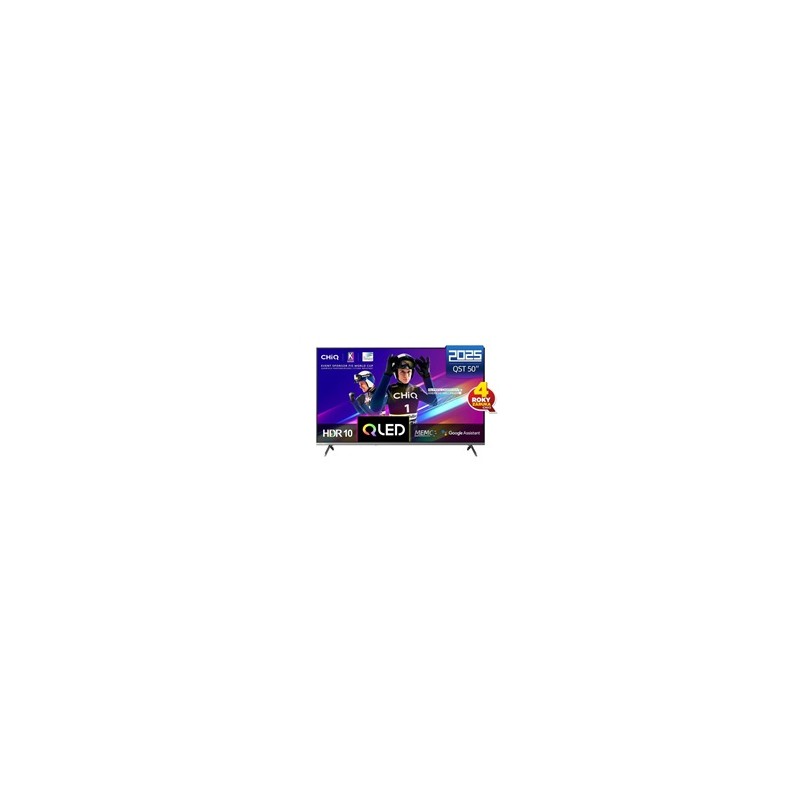 CHiQ U50QST TV 50", UHD, QLED, ultratenká, Google TV, DLG 120 Hz, Dolby Audio, Frameless, metalická