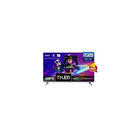 CHiQ U50QST TV 50", UHD, QLED, ultratenká, Google TV, DLG 120 Hz, Dolby Audio, Frameless, metalická