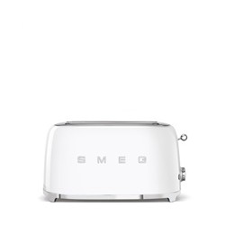 Smeg TSF02WHEU, toustovač / topinkovač, 4 toasty, 6 úrovní opékání, zásuvka na drobky, styl. 50. let, bílá