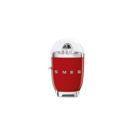 Smeg CJF11RDEU citrusový odšťavňovač, 70 W, manuální tlak, univerzální kužel z nerezové oceli, červený