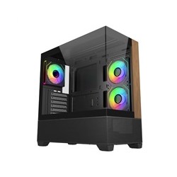 Cooler Master case Elite 690 Wood, ATX, Průhledná bočnice, 3x 120mm ARGB Fan, Černá