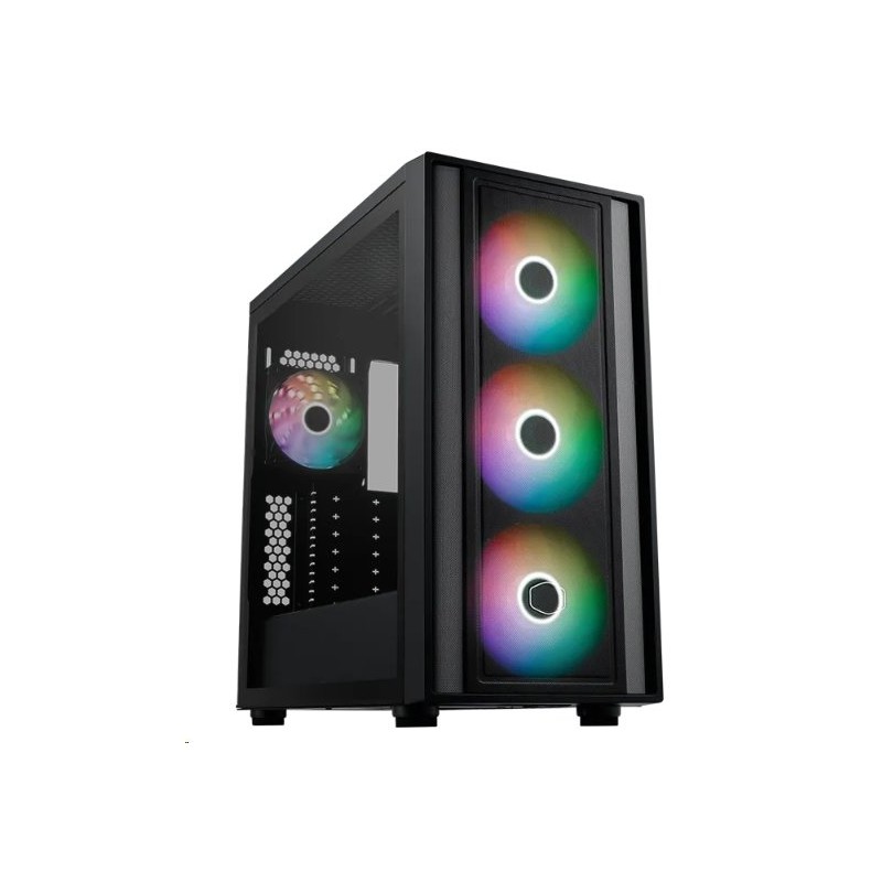 Cooler Master case MasterBox 600, ATX, Průhledná bočnice, 3x 140mm ARGB Fan, 1x 120mm ARGB Fan, ARGB Hub, Černá