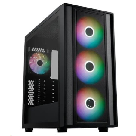 Cooler Master case MasterBox 600, ATX, Průhledná bočnice, 3x 140mm ARGB Fan, 1x 120mm ARGB Fan, ARGB Hub, Černá