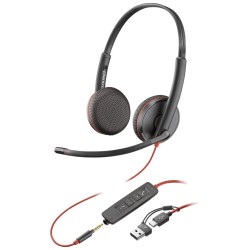 Poly Blackwire 3225 náhlavní souprava, 3.5 mm jack + USB-C/A adaptér, stereo (bulk)