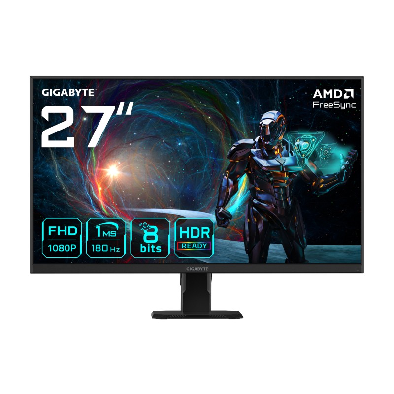 GIGABYTE LCD - 27" Gaming monitor GS27FA, SS IPS, 1920 x 1080 FHD, 180Hz, 1000:1, 300cd/m2, 1ms, 2xHDMI, 1xDP