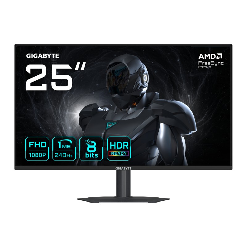 GIGABYTE LCD - 24,5" Gaming monitor G25F2A, IPS, 1920x1080 FHD, 240Hz, 1000:1, 300cd/m2, 1ms, 2xHDMI, 1xDP