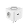 Viking síťový adaptér Y23L, 2x 230 V, 1x USB-A, 2x USB-C, dotykové světlo, bílá