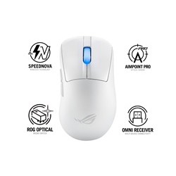 ASUS myš ROG Keris II Ace, bezdrátová herní myš, bílá