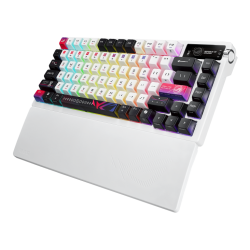 ASUS Klávesnice ROG Azoth X, Mechanická, Bezdrátová BT, RF 2.4GHz, US, bílá
