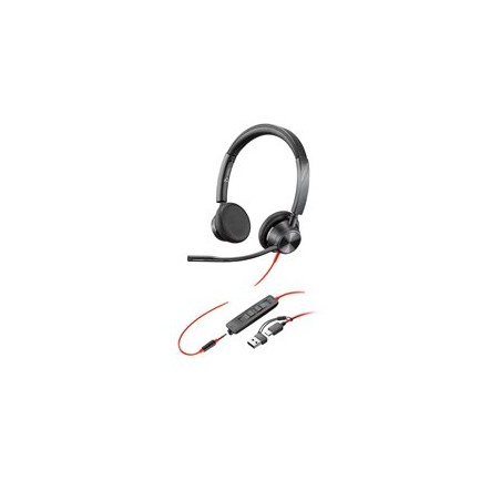 Poly Blackwire 3325 MS Teams náhlavní souprava, 3.5 mm jack + USB-C/A adaptér, stereo