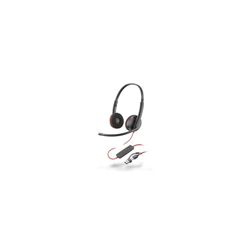 Poly Blackwire 3220 náhlavní souprava, USB-C/A adaptér, stereo (bulk)