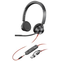 Poly Blackwire 3325 náhlavní souprava, 3.5 mm jack + USB-C/A adaptér, stereo