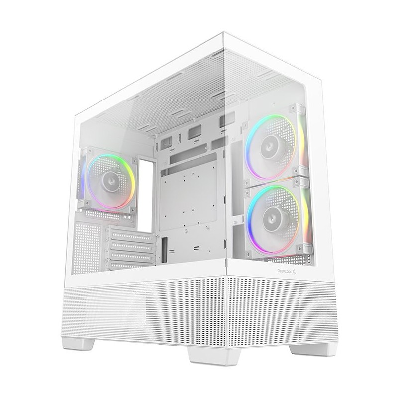 DEEPCOOL Case CG380 3F WH, mATX, ARGB, Průhledná bočnice, 3x120mm Fan, bílá