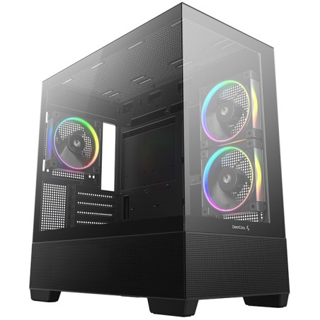 DEEPCOOL Case CG380 3F, mATX, ARGB, Průhledná bočnice, 3x120mm Fan, černá