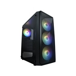 VeinX case ME19A Mid Tower, bez zdroje, 1x USB3.0, 1x USB2.0, 4x 120mm ARGB Fan, 1x ARGB Controller, černá