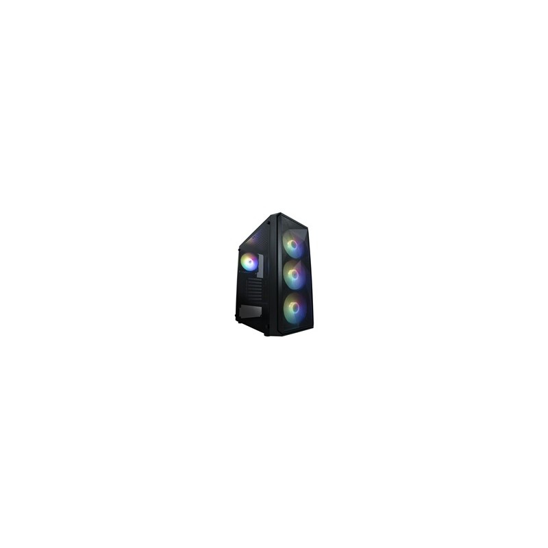 VeinX case ME19A Mid Tower, bez zdroje, 1x USB3.0, 1x USB2.0, 4x 120mm ARGB Fan, 1x ARGB Controller, černá