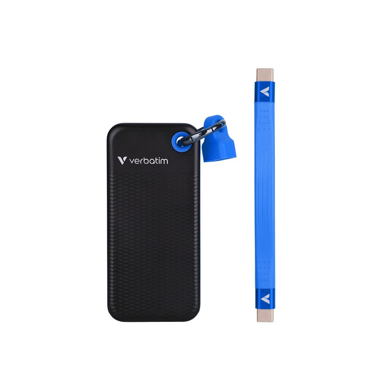 VERBATIM Externí SSD Pocket SSD 2TB, USB-C 3.1, černá/modrá