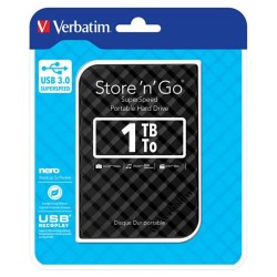 VERBATIM Externí HDD 1TB Store 'n' Go Portable Hard Drive USB 3.0, Black GEN II